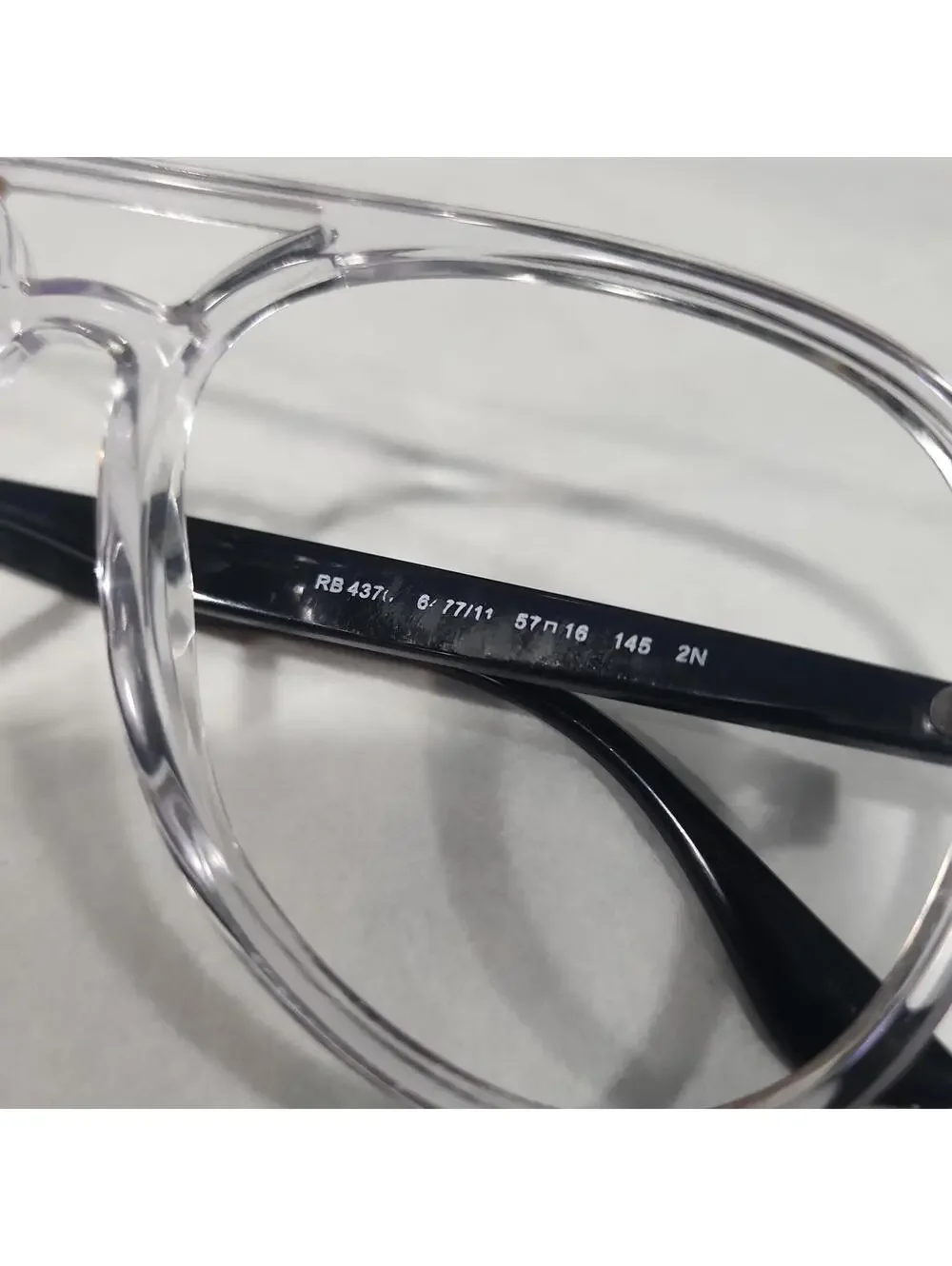 Ray-Ban RB4375 Clear Black Sunglasses Frame Only Read
